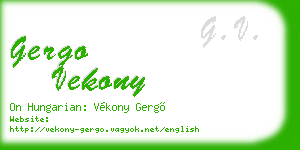 gergo vekony business card